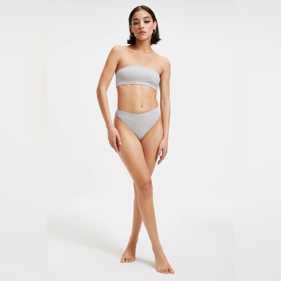 NWT Good American Sparkle Better Band Bathing Suit Swim Top - Picture 5 of 8